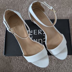 Naturalizer - Vera Dress Sandals, White Leather, 9.5 Wide NEW